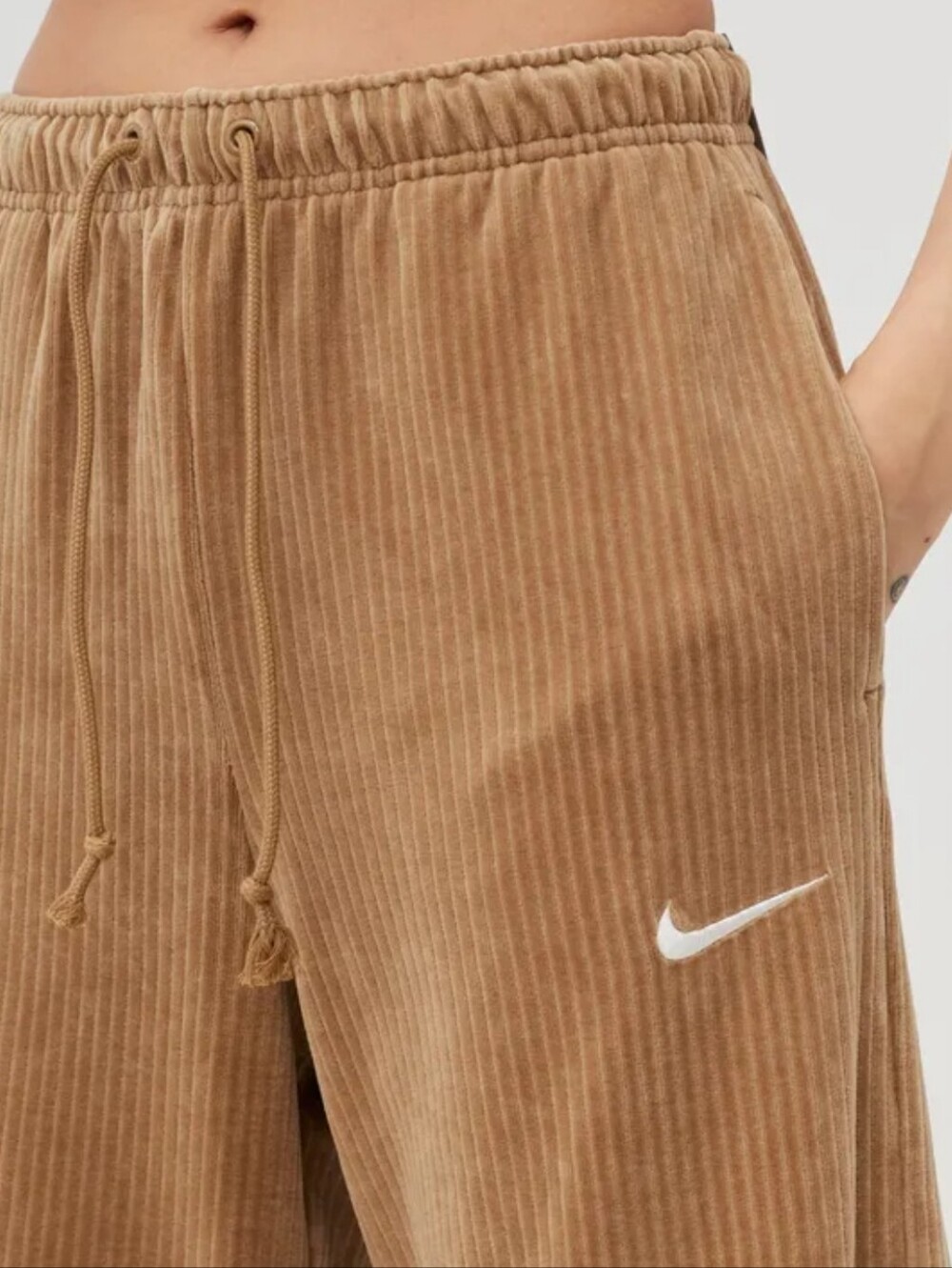 Nike Womens Wide Leg Velour Track Pants Sweatpants Joggers Size Large - Picture 2 of 9